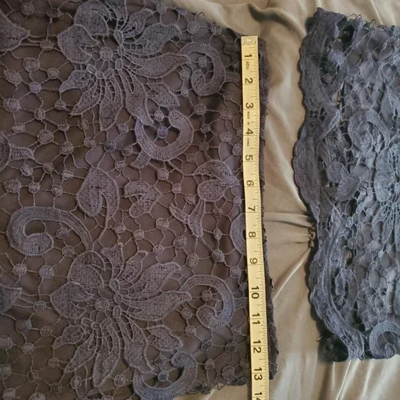 AX Paris Women's short sleeve crochet 2 piece navy dress - Picture 6 of 10